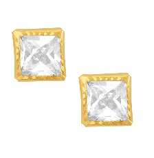 [KDGBQ.458] BROQUEL CUADRO 4X4 DIAMANTADA 10K - KDGBQ.458