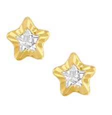 [KDGBQ.464] BROQUEL ESTRELLA 4MM DIAMANTADA 10K - KDGBQ.464