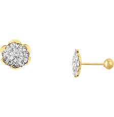 [KDGBQ.472] BROQUEL FLOR CRISTALES 10K - KDGBQ.472