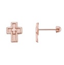 BROQUEL CRUZ ORO ROSA 10K - KDGBQ.577