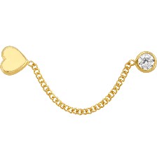 BROQUEL SINGLE CORAZON 10K PIEZA INDIVIDUAL - KDGBQ.588