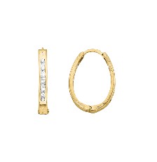 HUGGIE OVAL CIRCONIA 10K - KDGE.608