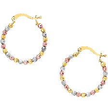 ARRACADA BOLITAS 3 COLORES GRANDE 10K - KDGE.656