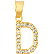 DIJE INICIAL CIRCONIAS D 10K - KDGD.725