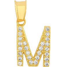 DIJE INICIAL CIRCONIAS M 10K - KDGD.734