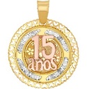 DIJE 15 AÑOS REDONDO ROSA 10K - KDGD.755