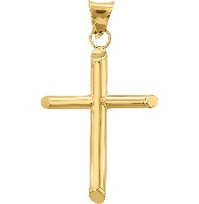 DIJE CRUZ TUBO ANGOSTO 10K - KDGD.773