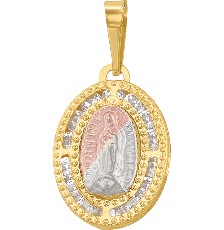 [KDGM.825] MEDALLA GUADALUPE 3 COLORES CZ 10K - KDGM.825