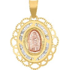[KDGM.827] MEDALLA OVAL VIRGEN ROSA 10K - KDGM.827