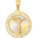 MEDALLA CRISTO 3 COLORES RAYOS 10K - KDGM.833