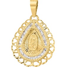 [KDGM.843] MEDALLA GOTA GUADALUPE FILIGRANA 10K - KDGM.843