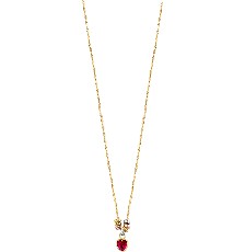 GARGANTILLA 7AROS CORAZON ROJO 10K 45CM  - KDGGT.913