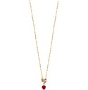 GARGANTILLA 7AROS CORAZON ROJO 10K 45CM  - KDGGT.913