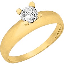 [KDG14R.1000] ANILLO SOLITARIO LISO 14K - KDG14R.1000
