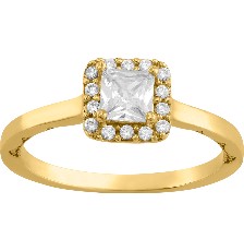 ANILLO SOLITARIO CUADRO 14K - KDG14R.1002