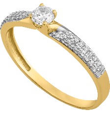 ANILLO SOLITARIO BICOLOR 14K - KDG14R.1003