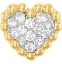 BROQUEL CORAZON PIEDRAS 14K - KDG14BQ.1016