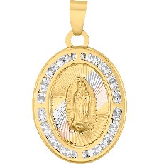 [KDG14M.1044] MEDALLA OVAL GUADALUPE REDONDA 14K - KDG14M.1044
