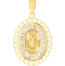 [KDG14M.1047] MEDALLA OVAL GUADALUPE 14K - KDG14M.1047