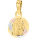 MEDALLA MINI REDONDA GUADALUPE 3 COLORES 14K - KDG14M.1048