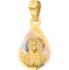 [KDG14M.1050] MEDALLA GOTA GUADALUPE BUSTO 3 COLORES 14K - KDG14M.1050