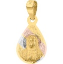 MEDALLA GOTA GUADALUPE BUSTO 3 COLORES 14K - KDG14M.1050