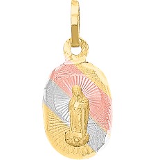 [KDG14M.1052] MEDALLA GUADALUPE OVAL 3 COLORES 14K - KDG14M.1052