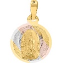 MEDALLA REDONDA GUADALUPE 3 COLORES 14K - KDG14M.1053