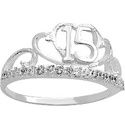 ANILLO CORONA CORAZON 15 AÑOS .925 - KDSIR.8e
