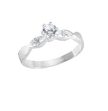 ANILLO SOLITARIO DOS OVALOS CIRCS .925 - KDSIR.14e