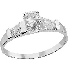 ANILLO SOLITARIO C/ BAGUETTE .925 - KDSIR.18e