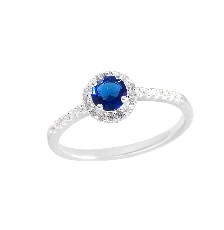 [KDSIR.28e] ANILLO MINI CIRCULO AZUL .925 - KDSIR.28e