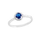 ANILLO MINI CIRCULO AZUL .925    KDSIR.28e