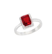 [KDSIR.35e] ANILLO RECTANGULO ROJO CIRCS .925 - KDSIR.35e