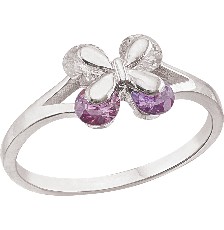 ANILLO 4 PIEDRAS MOR/BCA .925 - KDSIR.43e