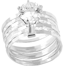 ANILLO SEMANARIO CIRCONIA .925 - KDSIR.81c