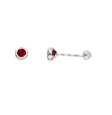 [KDSIBQ.149p] BROQUEL BISEL 3MM ROJO .925  - KDSIBQ.149p