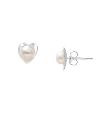 BROQUEL CORAZON PERLA CULTIVADA .925 - KDSIBQ.178p