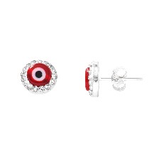 [KDSIBQ.204p] BROQUEL RECTO OJO TURCO ROJO .925 - KDSIBQ.204p