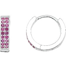 HUGGIE MINI DOS LINEAS ROJA .925 - KDSIE.267e