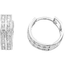 HUGGIE 2 LINEAS PIEDRAS .925 - KDSIE.269e