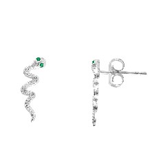 ARETE SERPIENTE OJOS VERDES .925 - KDSIE.349e