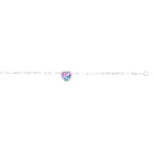 [KDSIP.374e] PULSERA CORAZÓN  VITRAL  18CM .925 - KDSIP.374e