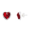 ARETE CORAZÓN MEDIANO ROJO SIAM .925 - KDSIE.376b