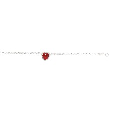 [KDSIP.377e] PULSERA CORAZÓN  ROJO  18CM .925 - KDSIP.377e