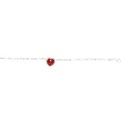 PULSERA CORAZÓN  ROJO  18CM .925 - KDSIP.377e