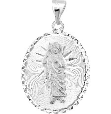 [KDSIM.506d] MEDALLA S.JUDAS OVAL BRILLO .925 - KDSIM.506d