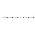 PULSERA GOTA BCA/ROJA 18CM .925 - KDSIP.596e