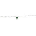 PULSERA CORAZON VERDE 18CM .925 - KDSIP.618e
