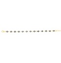 PULSERA OJITOS 4MM NEGRO 18CM ACERO DORADO - KDSP.745p